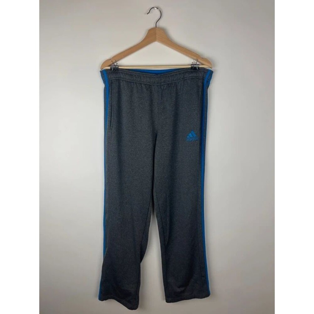 Adidas Gray Blue 3 Stripe Track Pants Sweatpants Men's Large